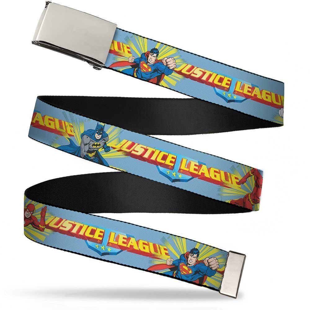 7030 Unisex-Adult's Web Belt Justice League1.5, Multicolor, 1.5" Wide-Fits